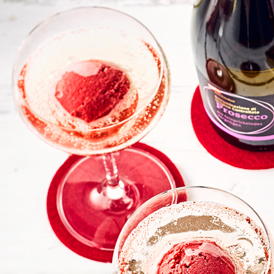 Erdbeer-Aperol- Sorbet mit Prosecco