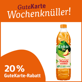 20 % GuteKarte-Rabatt auf Volvic Touch oder Tee