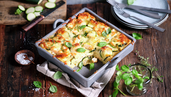 Zucchini-Lachs-Lasagne