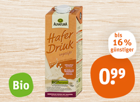 Alnatura Bio-Hafer-Drink oder Bio-Soja-Drink