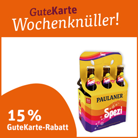 15 % GuteKarte-Rabatt auf Paulaner Spezi