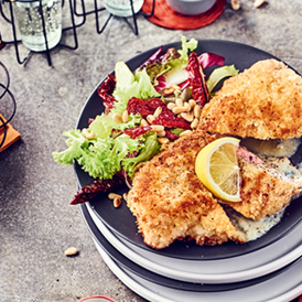 Hähnchen-Cordon-bleu mit Gorgonzola und Schinken