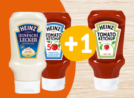 Zwei Flaschen Heinz Sauchen +1 Gratis