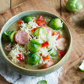 Schnelle Reissuppe mit Mettenden