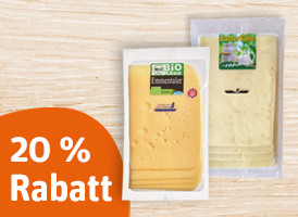 20 % Rabatt auf Käse im Frischepack