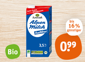 Naturland Alnatura Bio-Alpenmilch