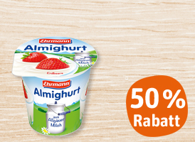 50 % Rabatt auf Ehrmann Almighurt Joghurt