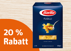 20% Rabatt auf alle Barilla Nudeln