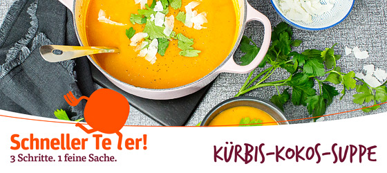 Schneller Teller: Kürbis-Kokos-Suppe