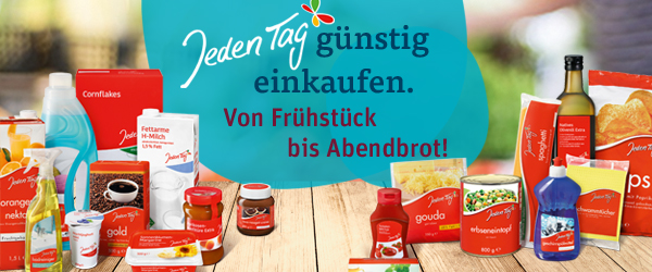 Jeden Tag günstig einkaufen. Von Frühstück bis Abendbrot!