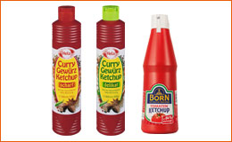 Hela Curry-Gewürz-Ketchup oder Born Tomatenketchup