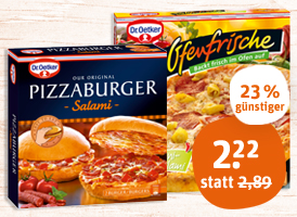 Dr. Oetker Die Ofenfrische Pizza oder Pizzaburger