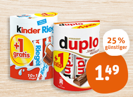 Ferrero hanuta,duplo oder kinder Riegel 