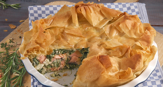 Lachspastete mit Spinat und Feta