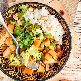 Butternuss-Hähnchen-Curry mit Basmatireis