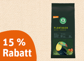 15 % Rabatt auf alle Lebensbaum Bio-Kaffees und -Tees (inkl. demeter)