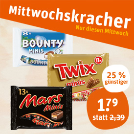 Twix, Mars, Bounty