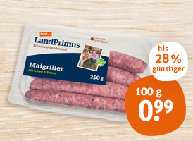 tegut... LandPrimus Maigriller oder grobe Bratwurst im Saitling