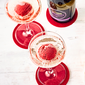 Erdbeer-Aperol-Sorbet mit Prosecco