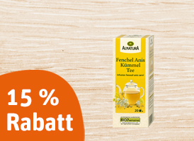 15 % Rabatt auf alle Alnatura Bio-Tees (inkl. demeter)