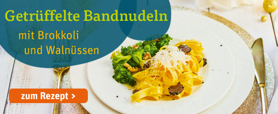 Getrüffelte Bandnudeln mit Brokkoli und Walnüssen