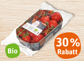 30 % Rabatt auf demeter tegut... Bio-Strauchtomaten 