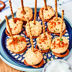 Obazda-Pops mit Ziegenkäse