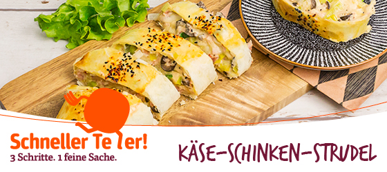 Schneller Teller: Käse-Schinken-Strudel