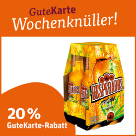 20 % Rabatt auf Desperados Original, Lime oder Mojito