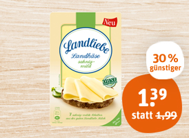 Landliebe Landkäse Scheiben