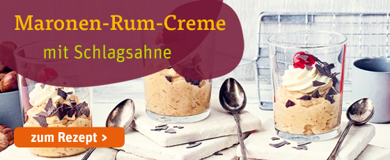 Maronen-Rum-Creme mit Schlagsahne