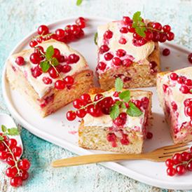 Becherkuchen mit Johannisbeeren