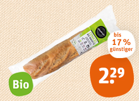 Herzberger Bio-Rosinenbrötchen oder -Dinkelbaguette