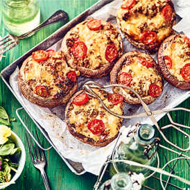 Gefüllte Rosella-Champignons mit Bergkäse