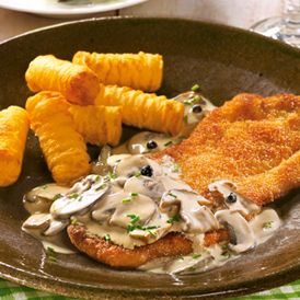 Jägerschnitzel mit Steinpilzen und Wacholder