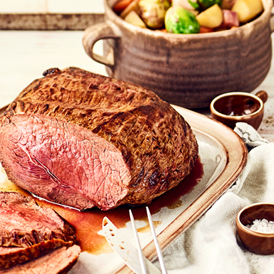 Rinderschmorbraten mit buntem Gemüse