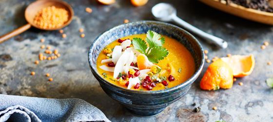 Möhren-Linsen-Suppe mit Clementine