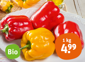 Bio-Paprika rot oder gelb