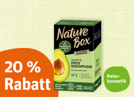 20 % Rabatt auf plastikfreies Sortiment von Nature Box, Mara, Sante, Rosenrot, Bioturm und Speick