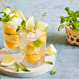 Ginger-Spritz mit Melone und Gurke