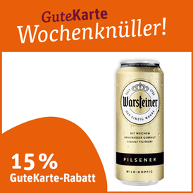 15 % GuteKarte-Rabatt auf Warsteiner Pilsener 