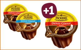 2 Becher Pickerd Dekor-Glasur + 1 GRATIS