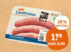 tegut... LandPrimus grobe Bratwurst