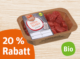 20 % Rabatt auf Biokreis tegut... Bio-Rindergulasch