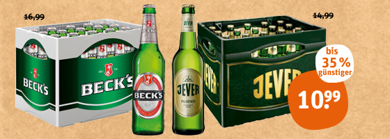 Beck‘s Pils oder Jever Pilsener 1