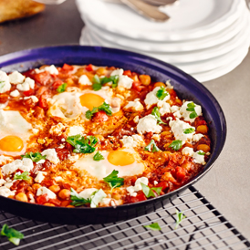 Schakschuka - Gebackene Eier in Paprika-Tomaten-Sugo