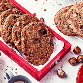 Softe Haselnussschoko-Cookies mit Banane