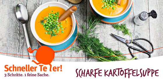 scharfe Kartoffelsuppe mit Würstchen