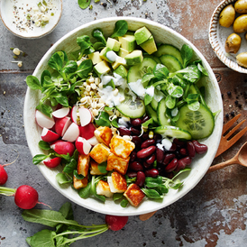 Buddha Bowl mit Lime-Dressing