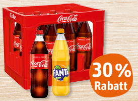 30 % Rabatt auf Coca-Cola, Fanta, Sprite oder Mezzo-Mix